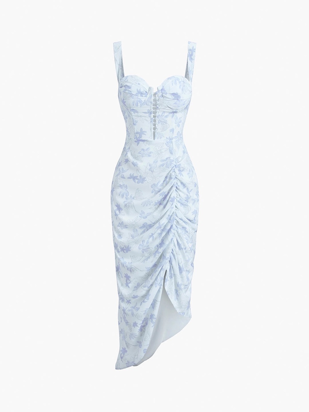 Adeirlina Light Blue Ruched Midi Dress with Sweetheart Bodice size XL NWT